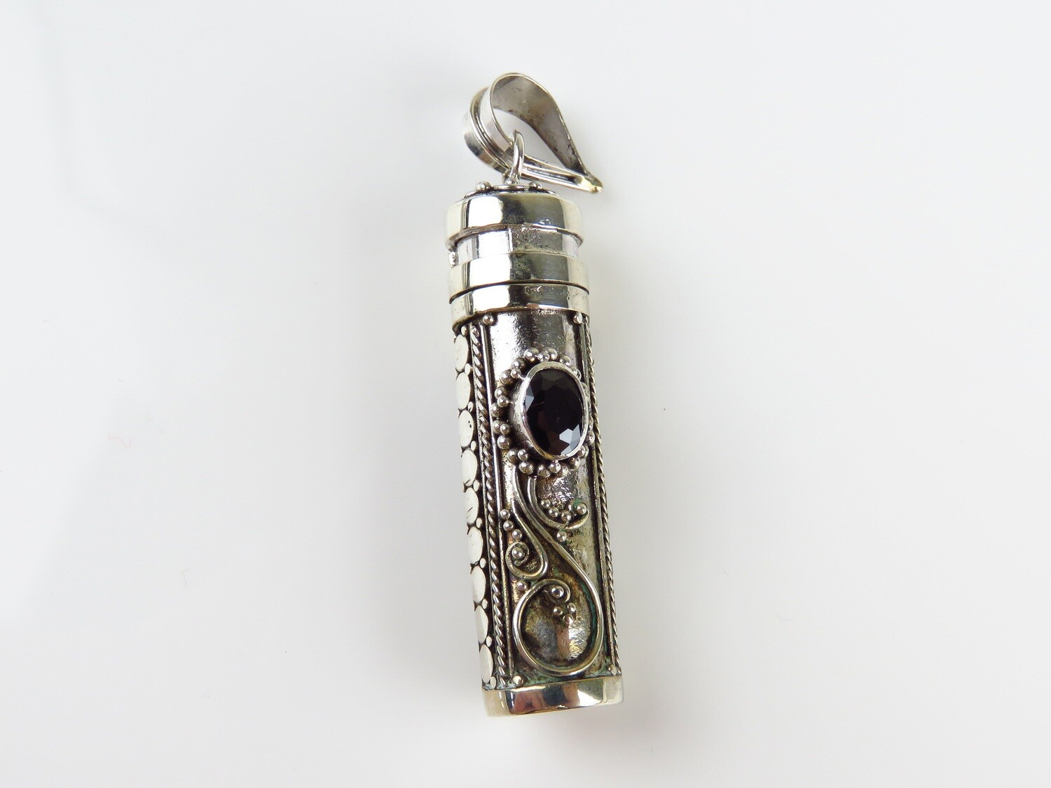Sterling Silver, Black Oynx, Perfume Bottle Pendant PP-597
