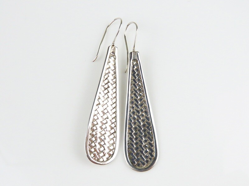 Sterling Silver, Woven Design, Dangle earrings SE-449