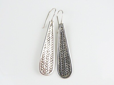 Sterling Silver, Woven Design, Dangle earrings SE-449