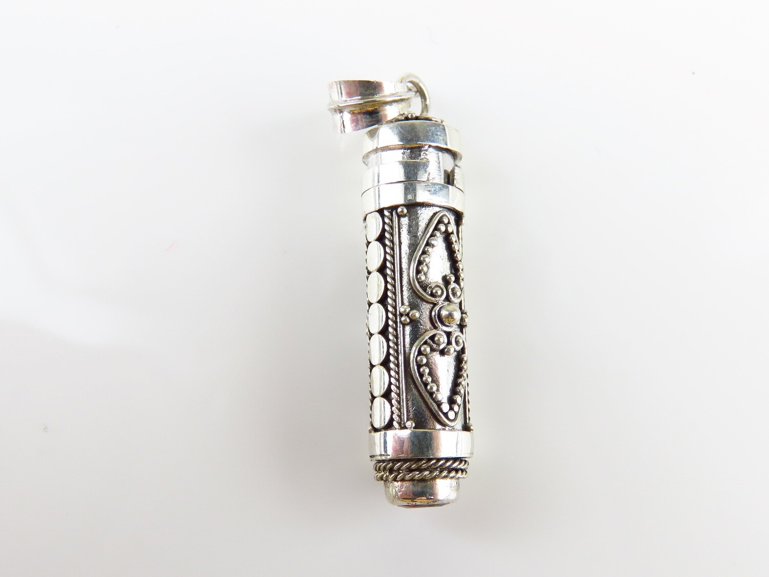 Sterling Silver, Garnet Gemstone, Perfume Bottle Pendant PP-598