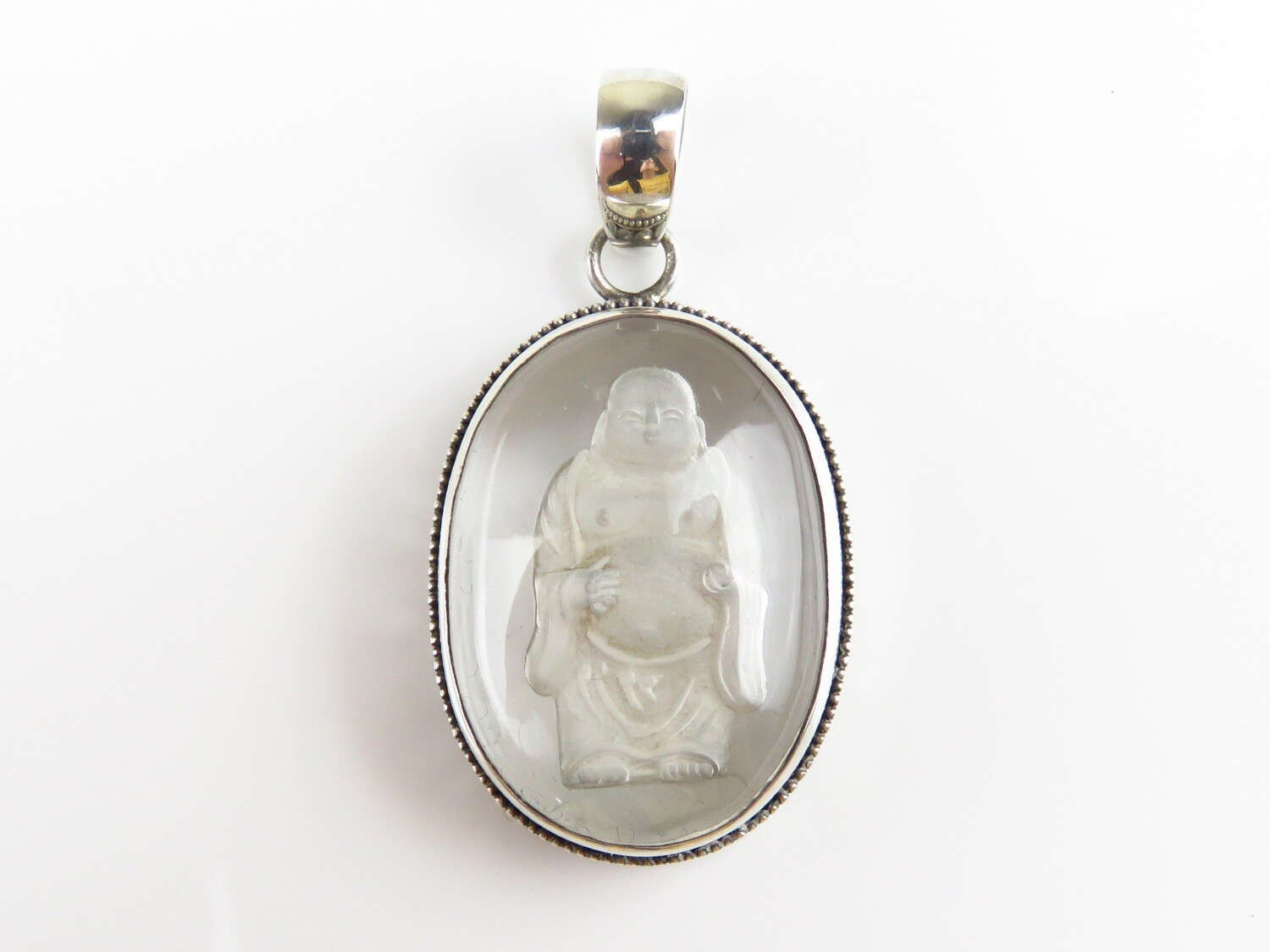 Sterling Silver, Buddha Motif, Oval Pendant SP-1232