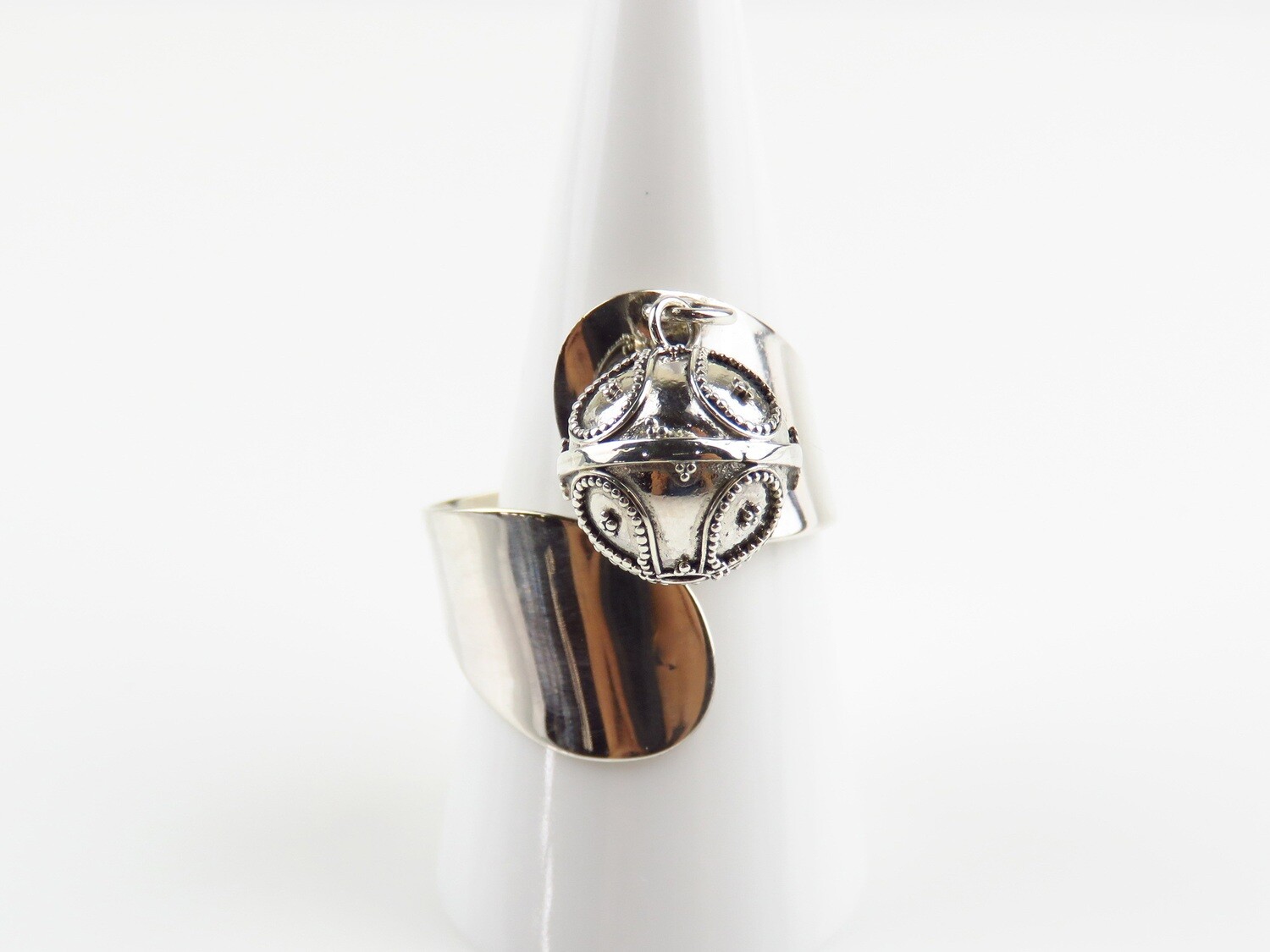 Sterling Silver, Chime Ball Ring CBR-100