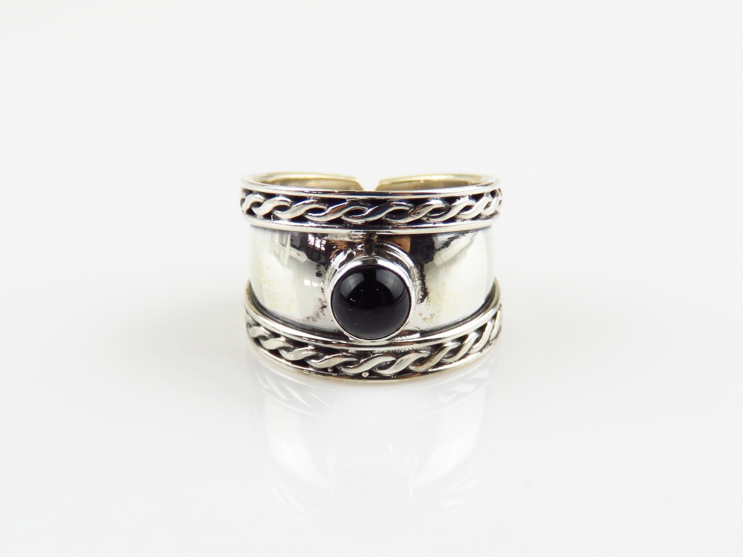 Sterling Silver, Black Onyx, Toe Ring RI-1119