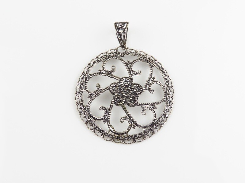 Sterling Silver, Jawan, Round Pendant SSP-221