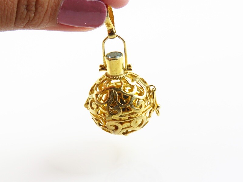 Sterling Silver, 18k Gold Plated, 20mm, Harmony Ball Pendant GPB-122