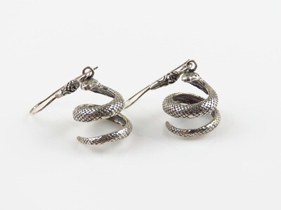 Sterling Silver, Snakes Design Earrings SE-458