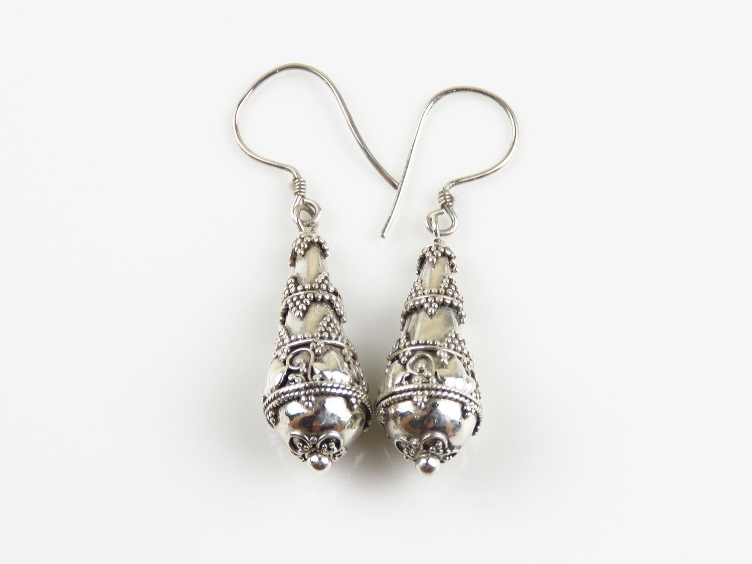 Sterling Silver, Bali Kojong, Dangle Earrings SE-460