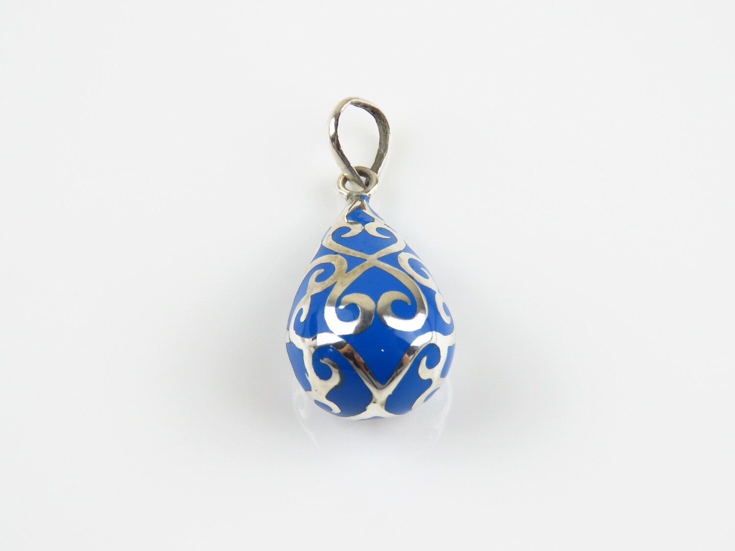 Sterling Silver, Blue Chime Ball Pendant CH-432