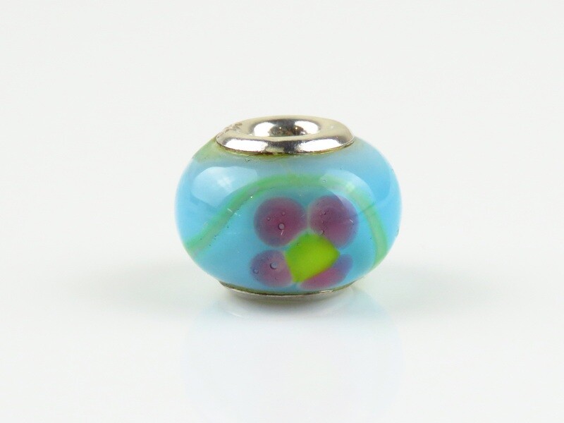 Sterling Silver, Murano Glass, Bali Bead SB-103