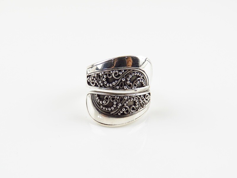 Sterling Silver, Bali Jawan Design Ring SR-373