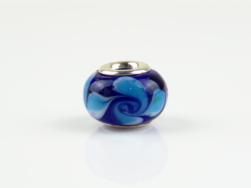 Sterling Silver, Murano Glass, Bali Bead SB-105