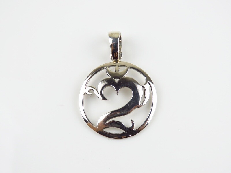 Sterling Silver, Bali Om Design, Round Pendant SSP-224
