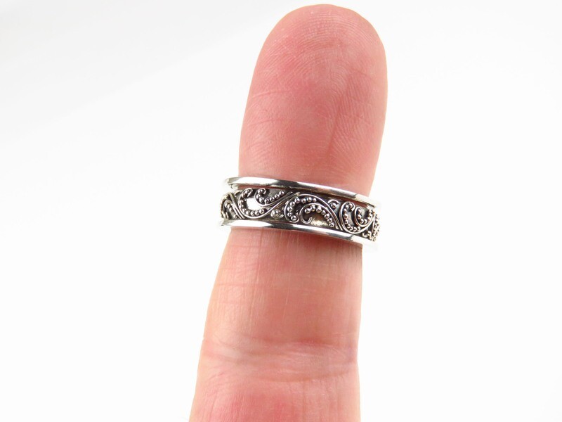 Sterling Silver, Bali Motif, 3 Rings Set SR-379