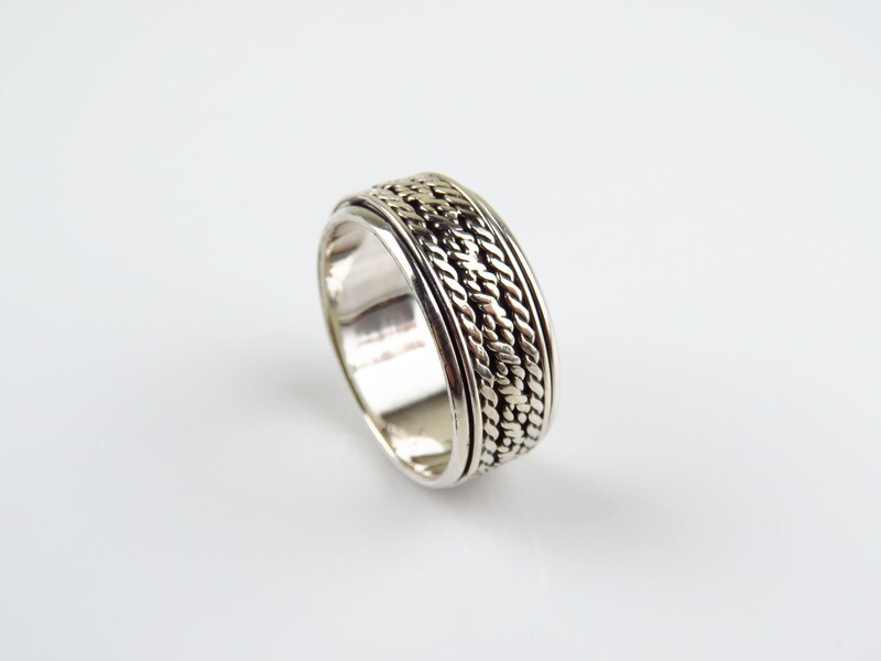 Sterling Silver, Unisex, Spinner Design Ring SR-381