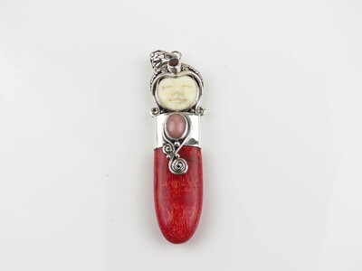 Sterling Silver, Mixed Gemstone, Goddess Pendant GJ-165