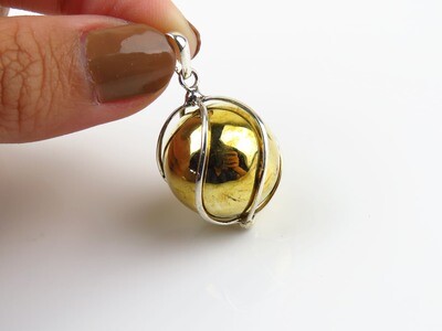 Sterling Silver, Gold Color, Chime Ball Pendant CH-438