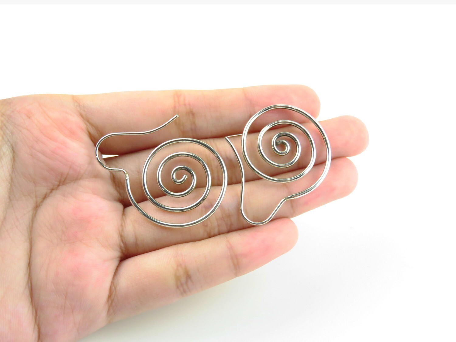 Sterling Silver, Spiral, Dangle Earrings SE-473