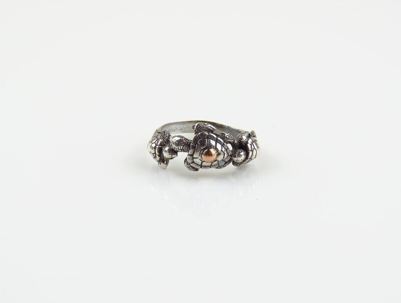 Sterling Silver, 18k Gold, Unisex Ring SR-385