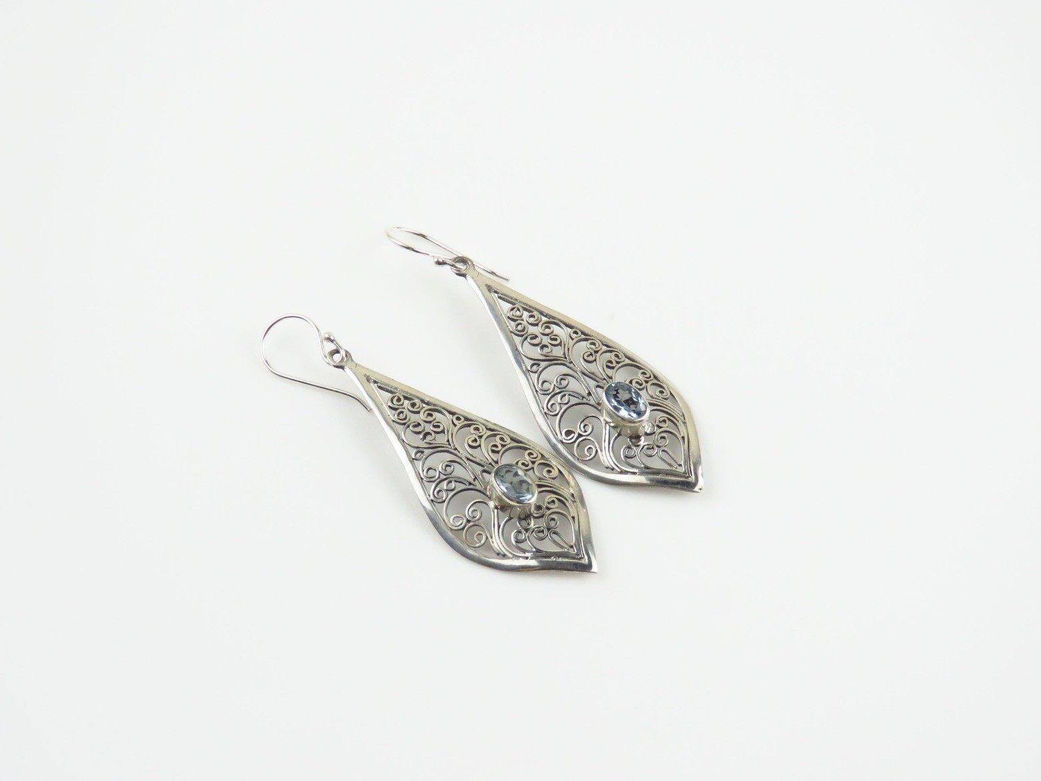 Sterling Silver, Bali Filigree, Dangle Earrings ER-1155
