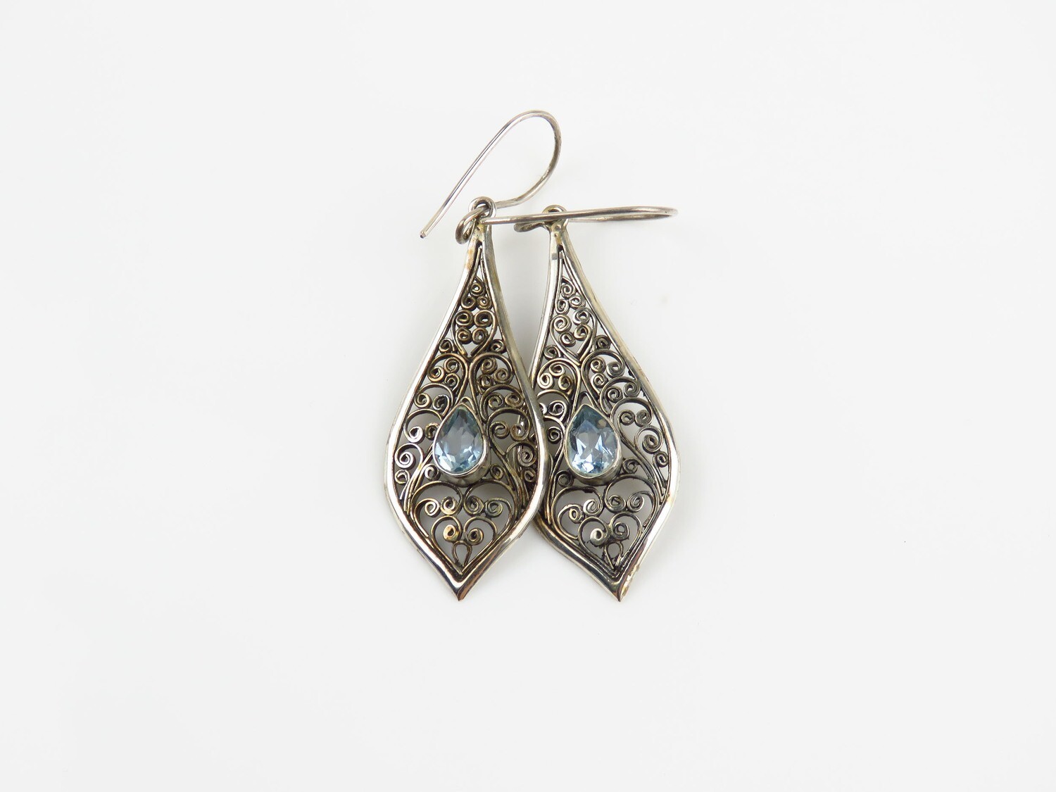 Sterling Silver, Bali Filigree, Dangle Earrings ER-1157