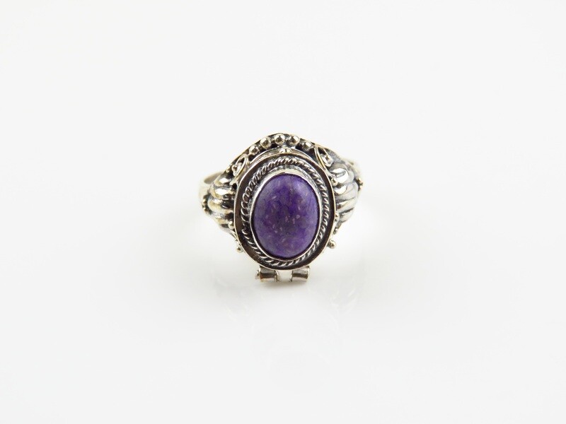 Sterling Silver, Sugilite Gemstone, Locket Ring LR-155