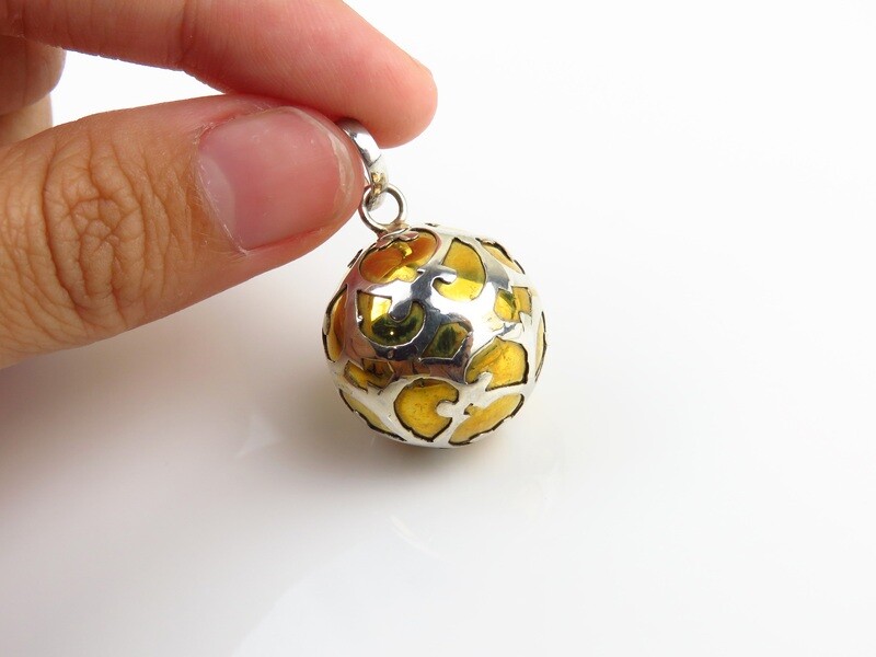 Sterling Silver, Filigree Pattern, Chime Ball Pendant CH-445