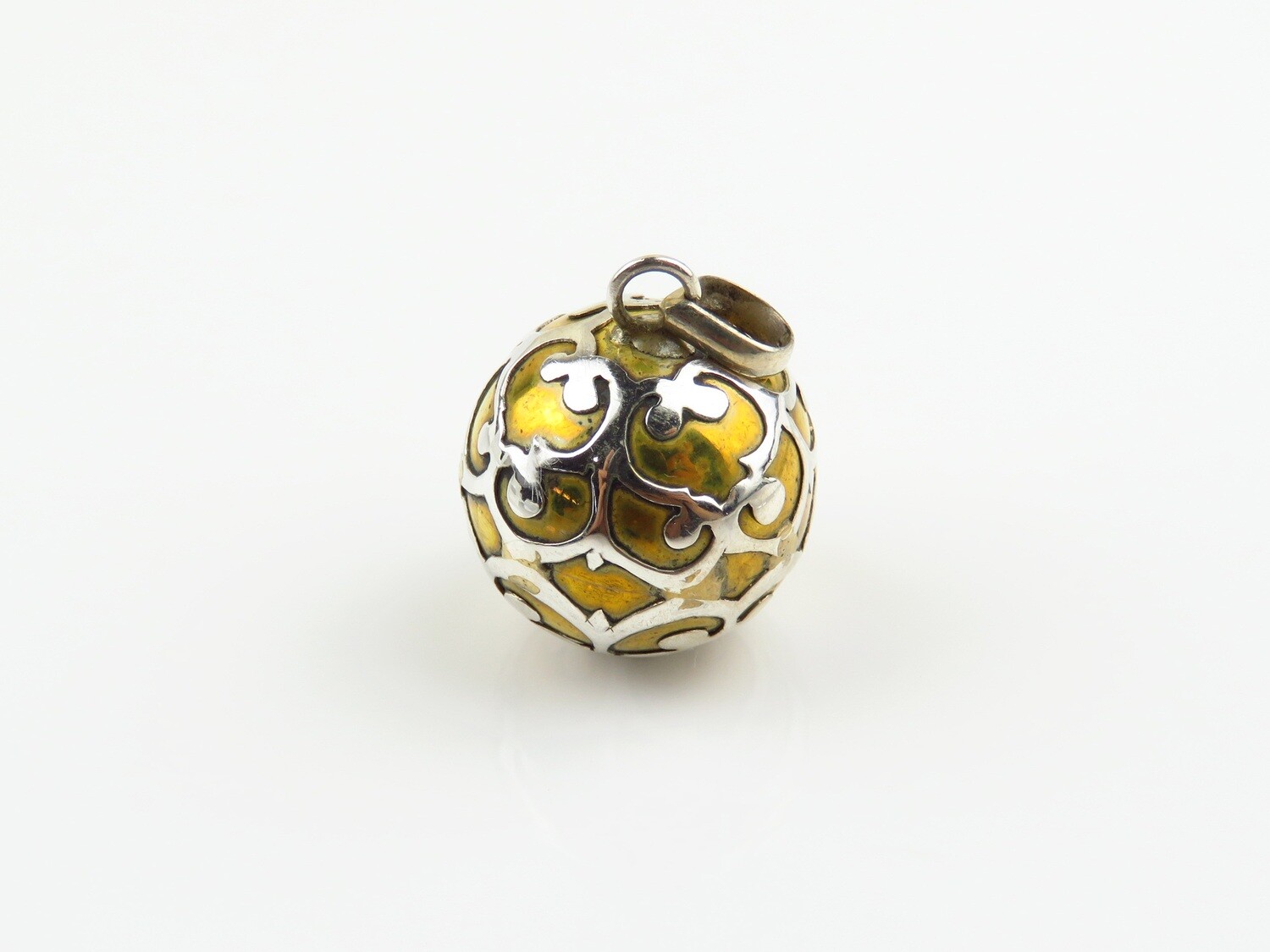 Sterling Silver, Filigree Pattern, Chime Ball Pendant CH-444