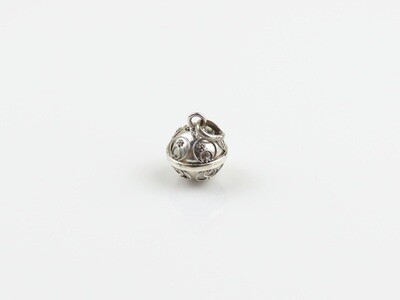 Sterling Silver, Circle Pattern, Chime Ball Pendant CH-447