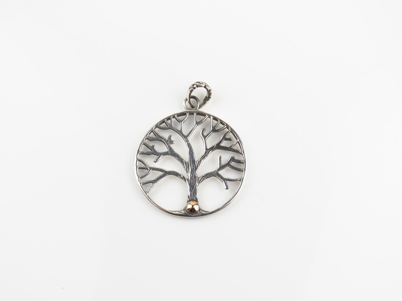 Sterling Silver, 18k Gold, Round Pendant SSP-229