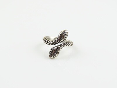 Sterling Silver , Double Snake Head Ring SR-398