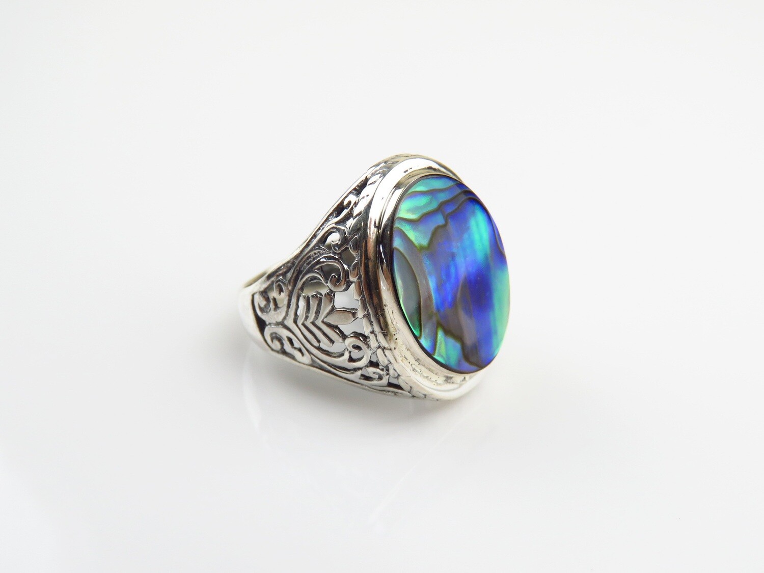 Sterling Silver, Abalone Shell Ring SSR-109