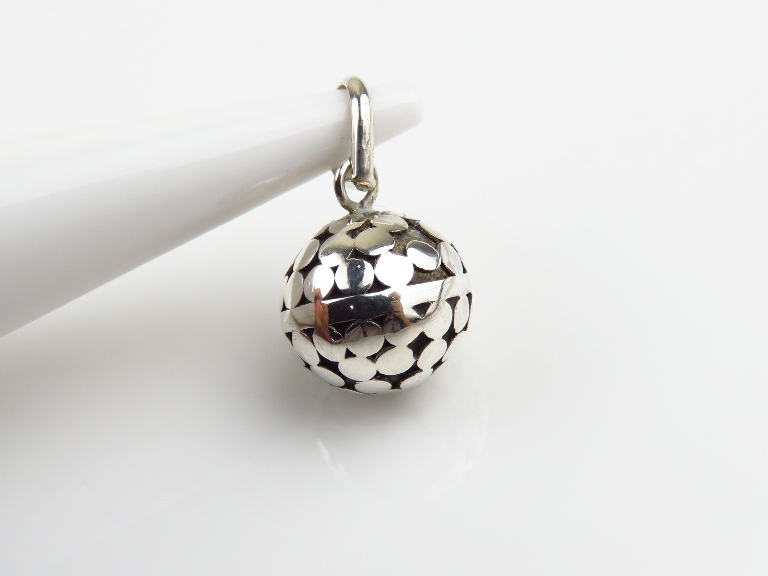 Sterling Silver, Armadillo, Chime Ball Pendant CH-449