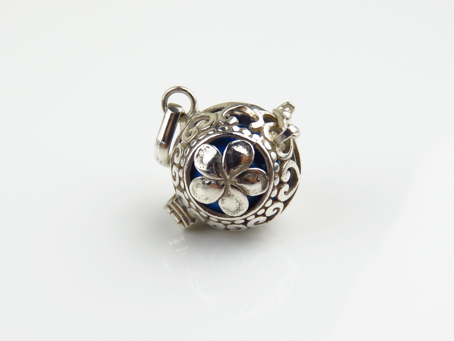 Sterling Silver, Frangipani Motif, Harmony Ball Pendant HB-518