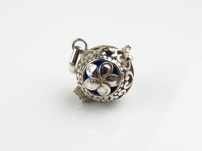 Sterling Silver, Frangipani Motif, Harmony Ball Pendant HB-518