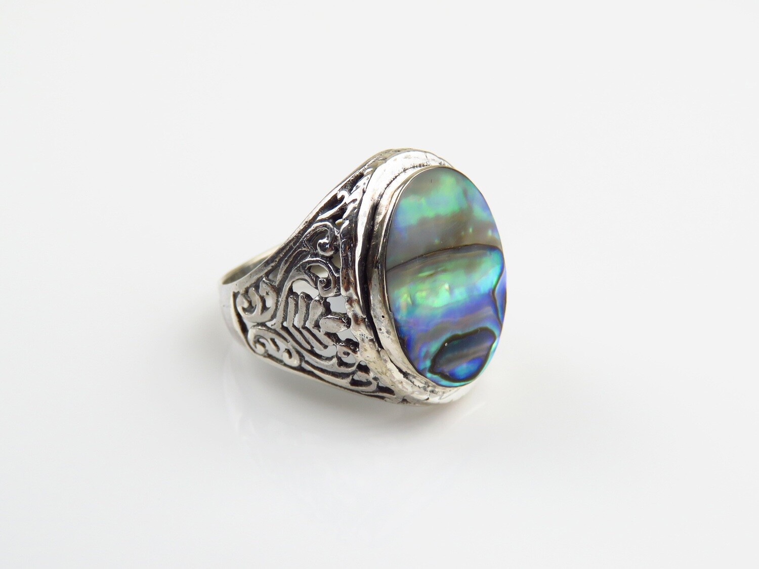 Sterling Silver, Abalone Shell Ring SSR-110