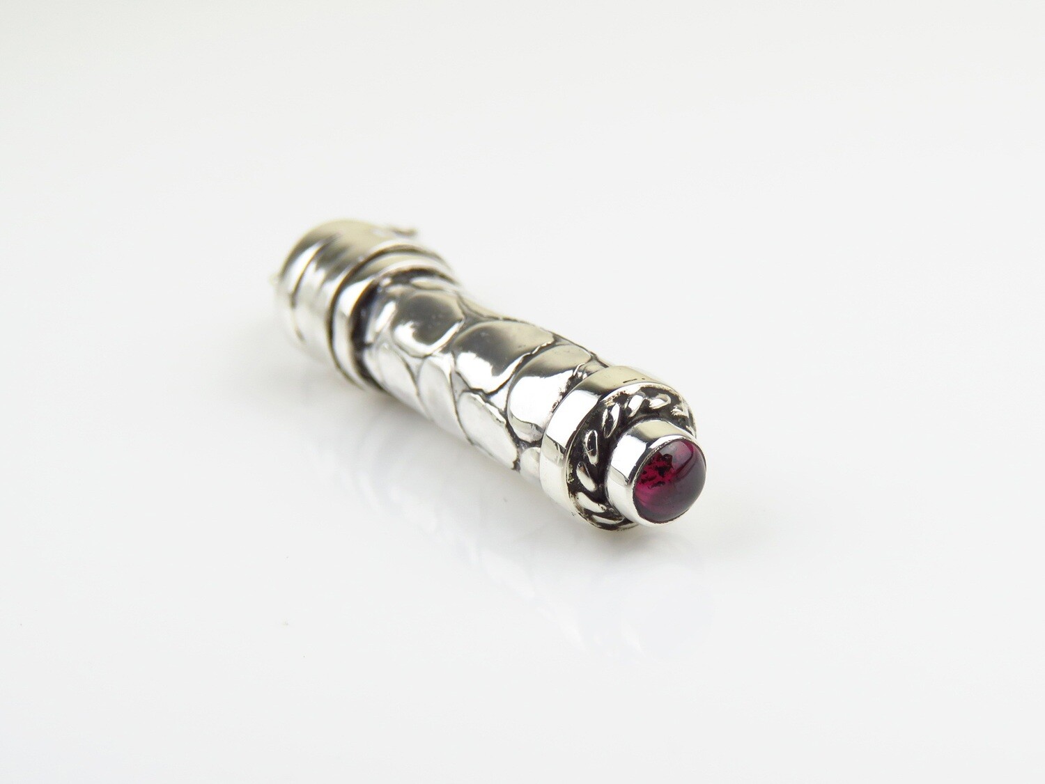 Sterling Silver, Garnet Gemstone, Perfume Bottle Pendant PP-632