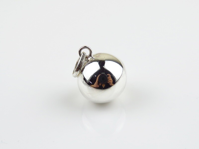 Sterling Silver, 20mm, Plain Chime Ball Pendant CH-453