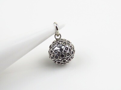 Sterling Silver, Circles Pattern, Chime Ball Pendant CH-454