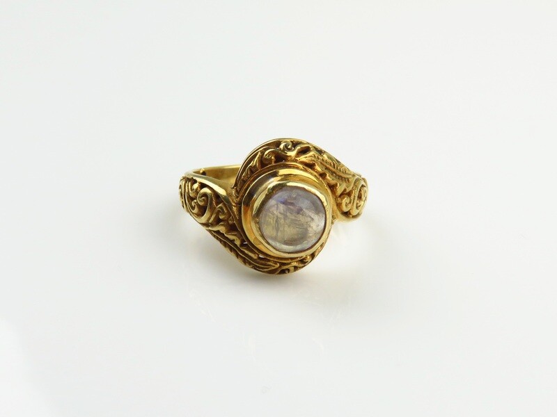 Sterling Silver, 18k Gold Plated, Gemstone Ring GPR-231