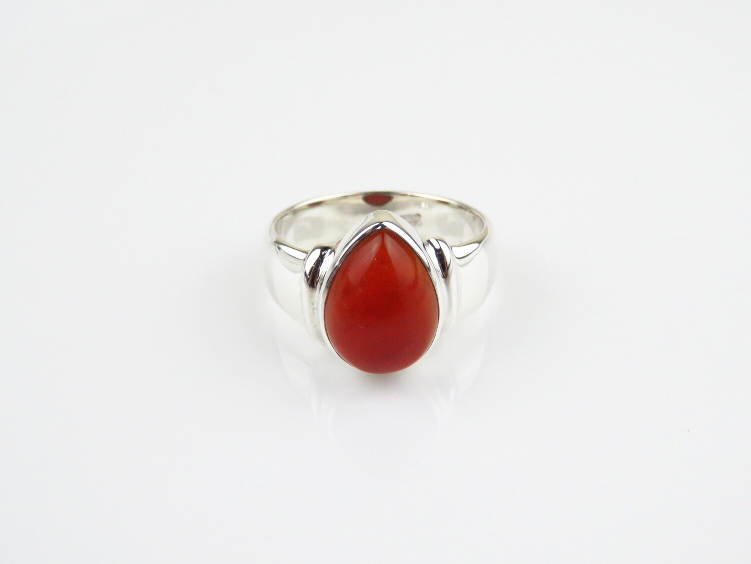 Sterling Silver, Carnelian, Gemstone Ring RI-1161