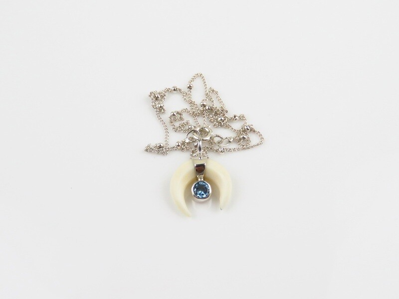 Sterling Silver, Beads, Blue topaz, Necklace NS-155