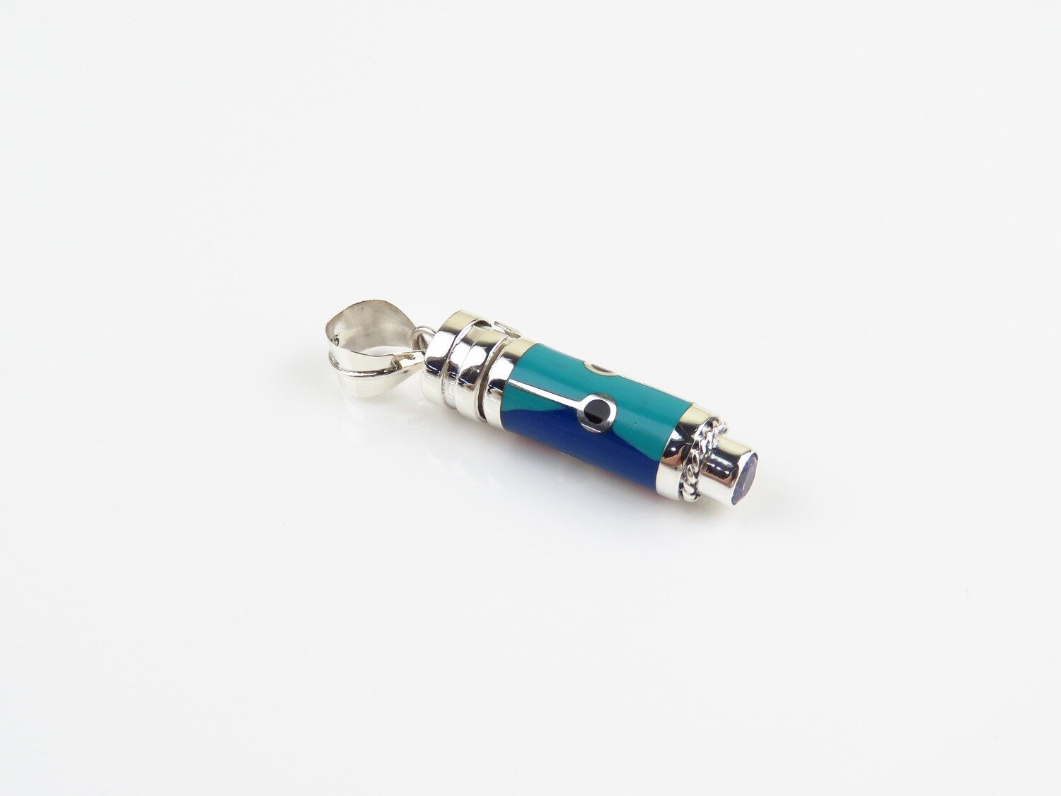 Sterling Silver, Amethyst Gemstone, Cremation, Perfume Bottle Pendant PP-641