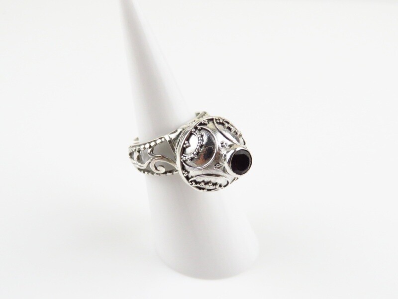 Sterling Silver, Smokey Quartz, Chime Ball Ring CBR-104