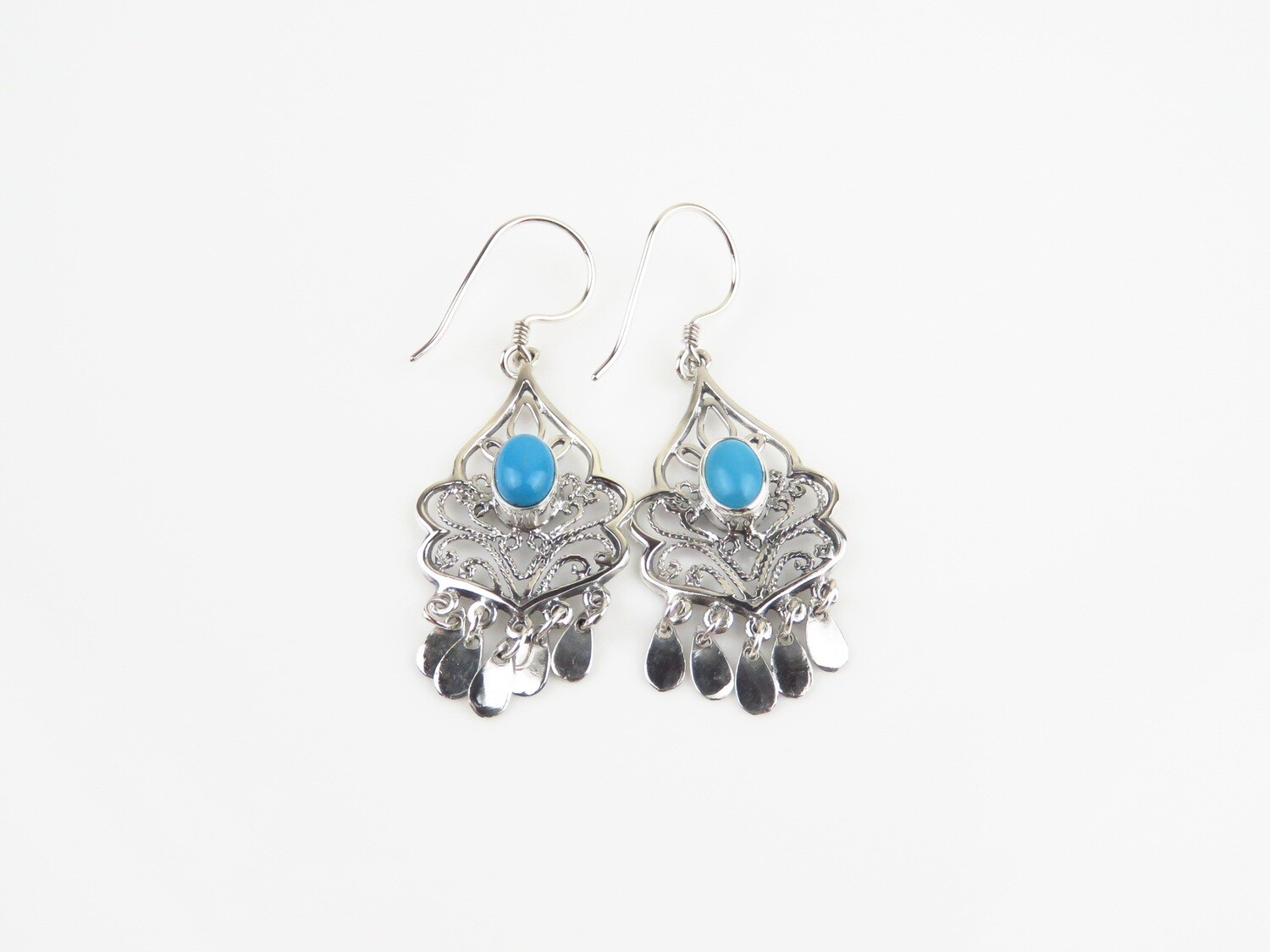 Sterling Silver, Turquoise, Dangle Earrings ER-1170