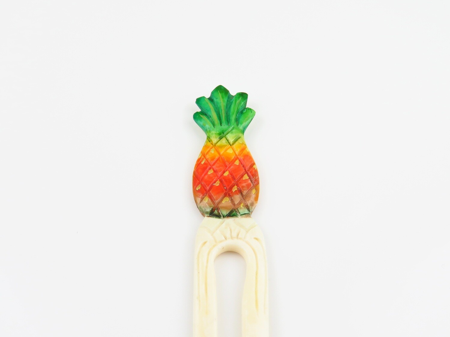 Hand Carved, Pineapple Painted, Hair Stick OA-115