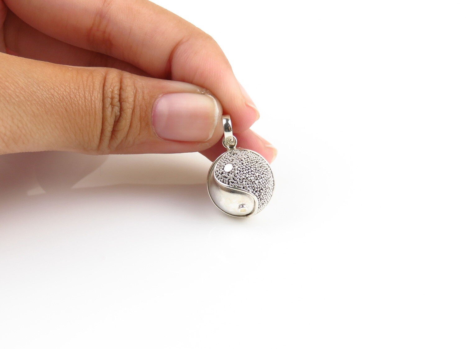 Sterling Silver, Yin Yang Pattern, Chime Ball Pendant CH-461