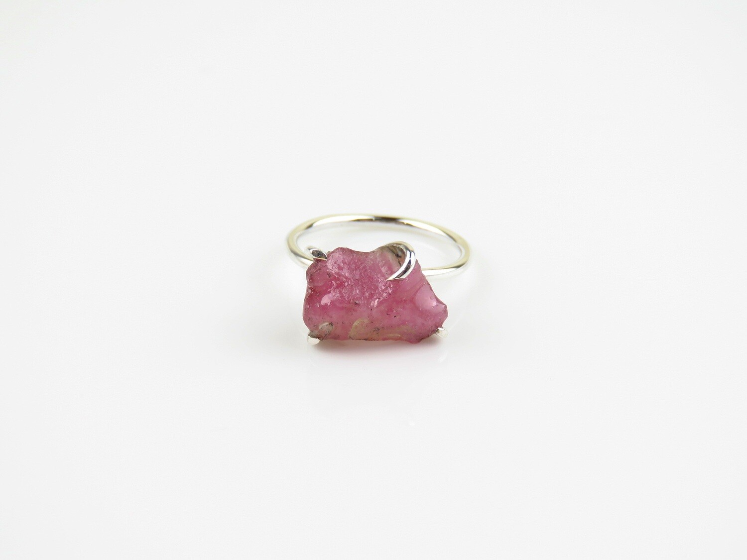 Sterling Silver, Raw Ruby, Gemstone Ring RI-1175