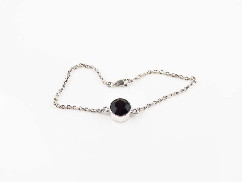 Sterling Silver, Black Onyx, Gemstone Bracelet SBB-680