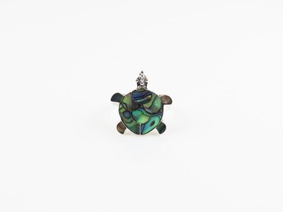 Sterling Silver, Turtle Design, Abalone Shell Ring SSR-121