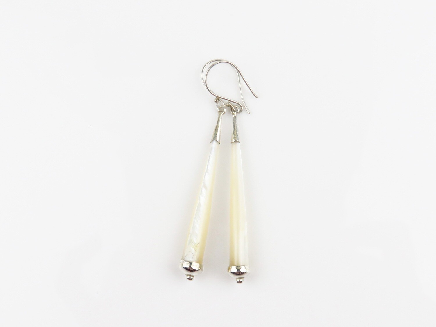 Sterling Silver, White Shell, Dangle Earrings SSE-175